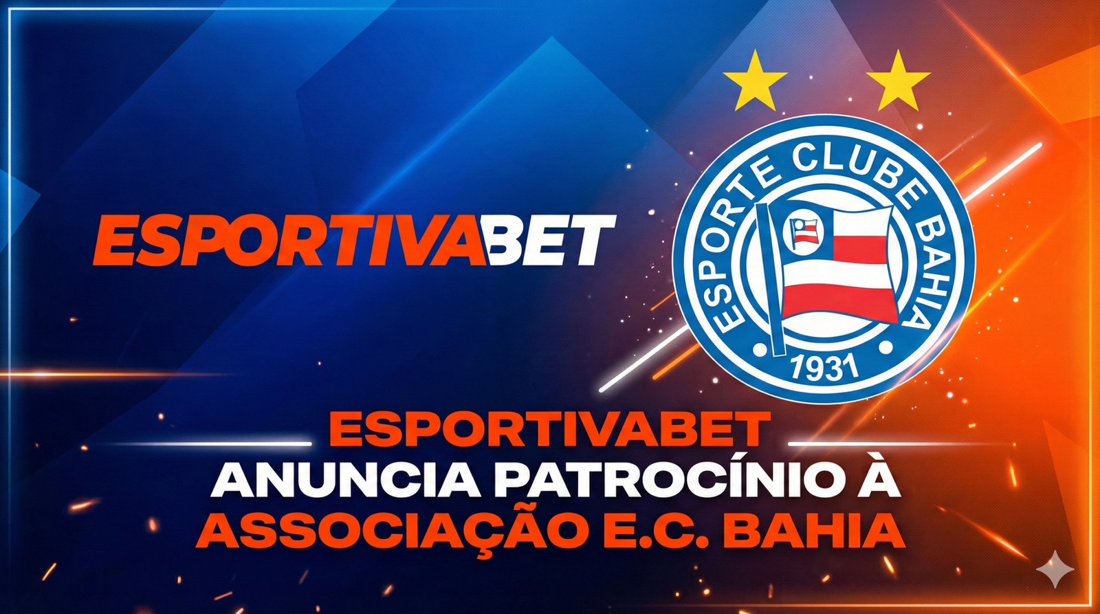 EsportivaBet Anuncia patrocínio à Associação E.C. Bahia 2026